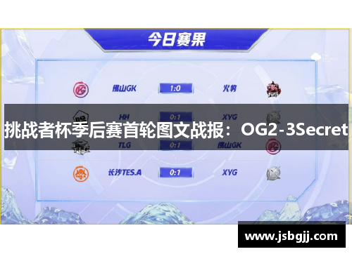 挑战者杯季后赛首轮图文战报：OG2-3Secret